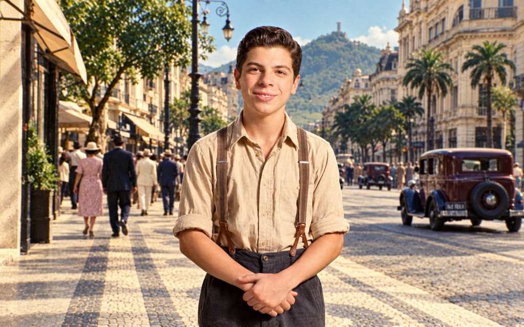 Silvio Santos com 14 anos. *IA